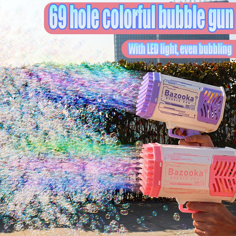 Bubble Gun Rocket 69 Holes Soap Bubbles Machine Gun - Image 2