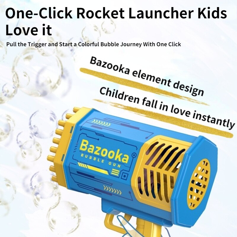 Bubble Gun Rocket 69 Holes Soap Bubbles Machine Gun - Image 5