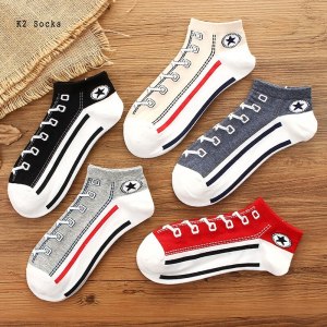 Kawaii Shoe Print Short Socks